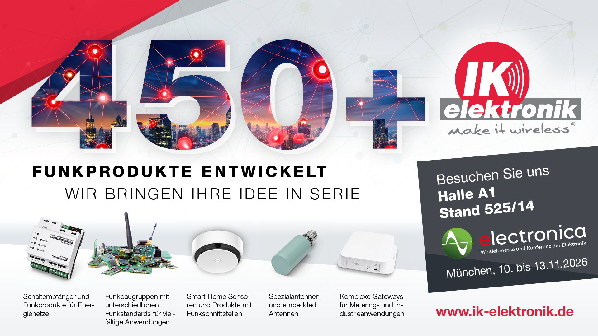 Besuchen Sie IK Elektronik auf der electronica 2026 in München vom 10. bis 13.11.2026